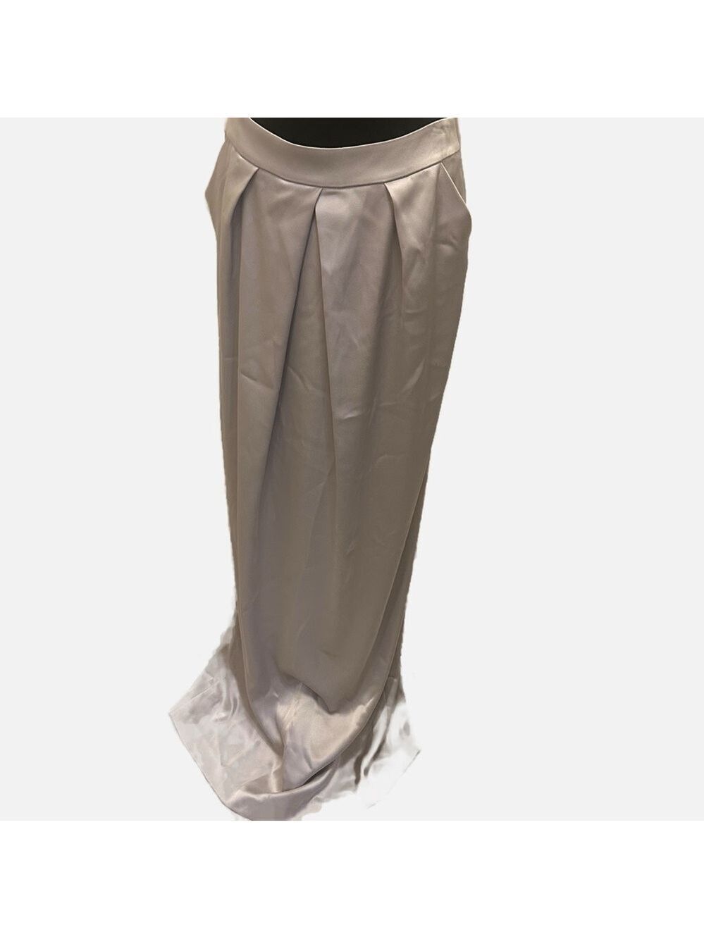 St. John Couture Maxi Skirt Formal Wedding Grey 8 Quiet Luxury Ethereal Romantic